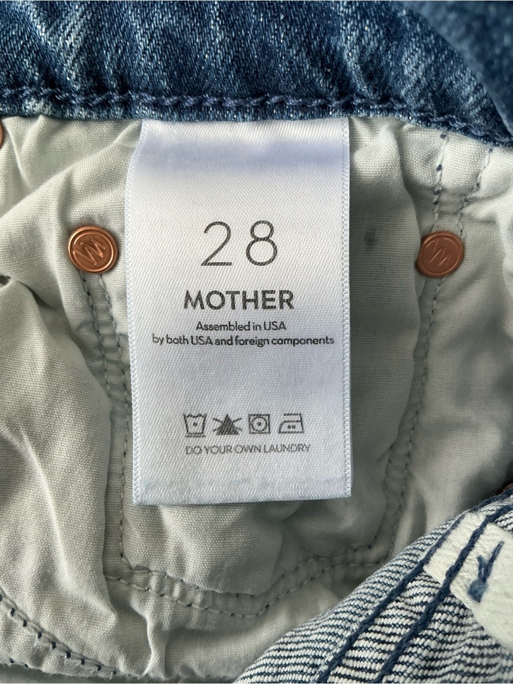 MOTHER SUPERIOR Jeans Half-Pipe Flood Black and Blue Size 28 - Picture 10 of 16